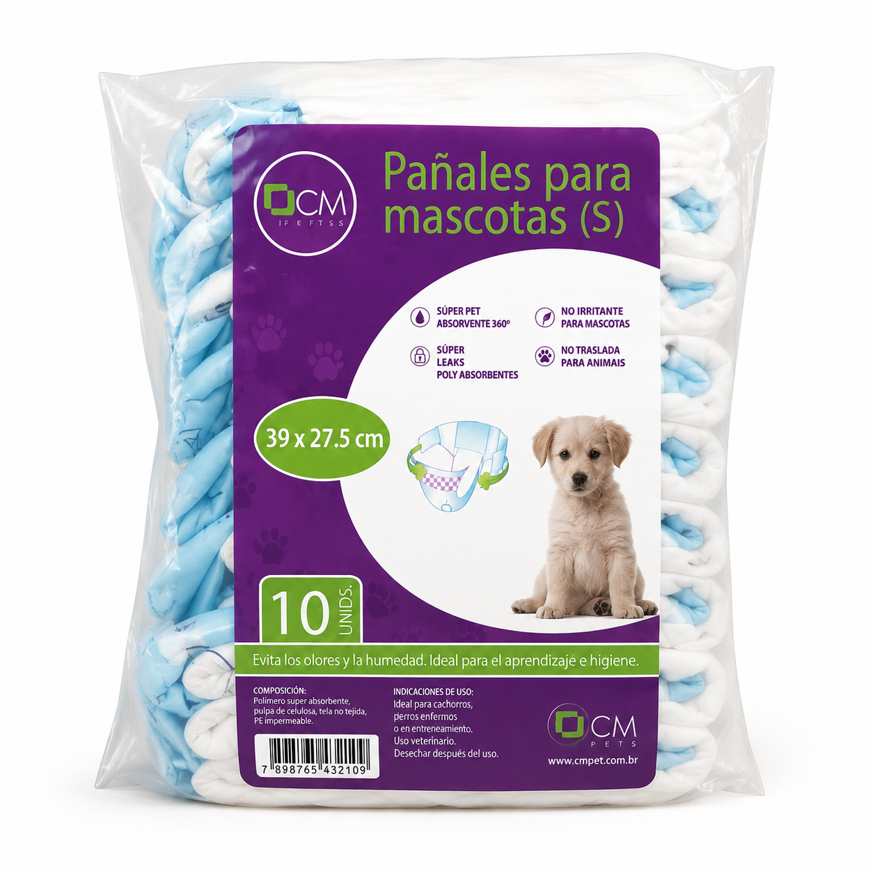 Fraldas descartáveis para animal S - à unidade