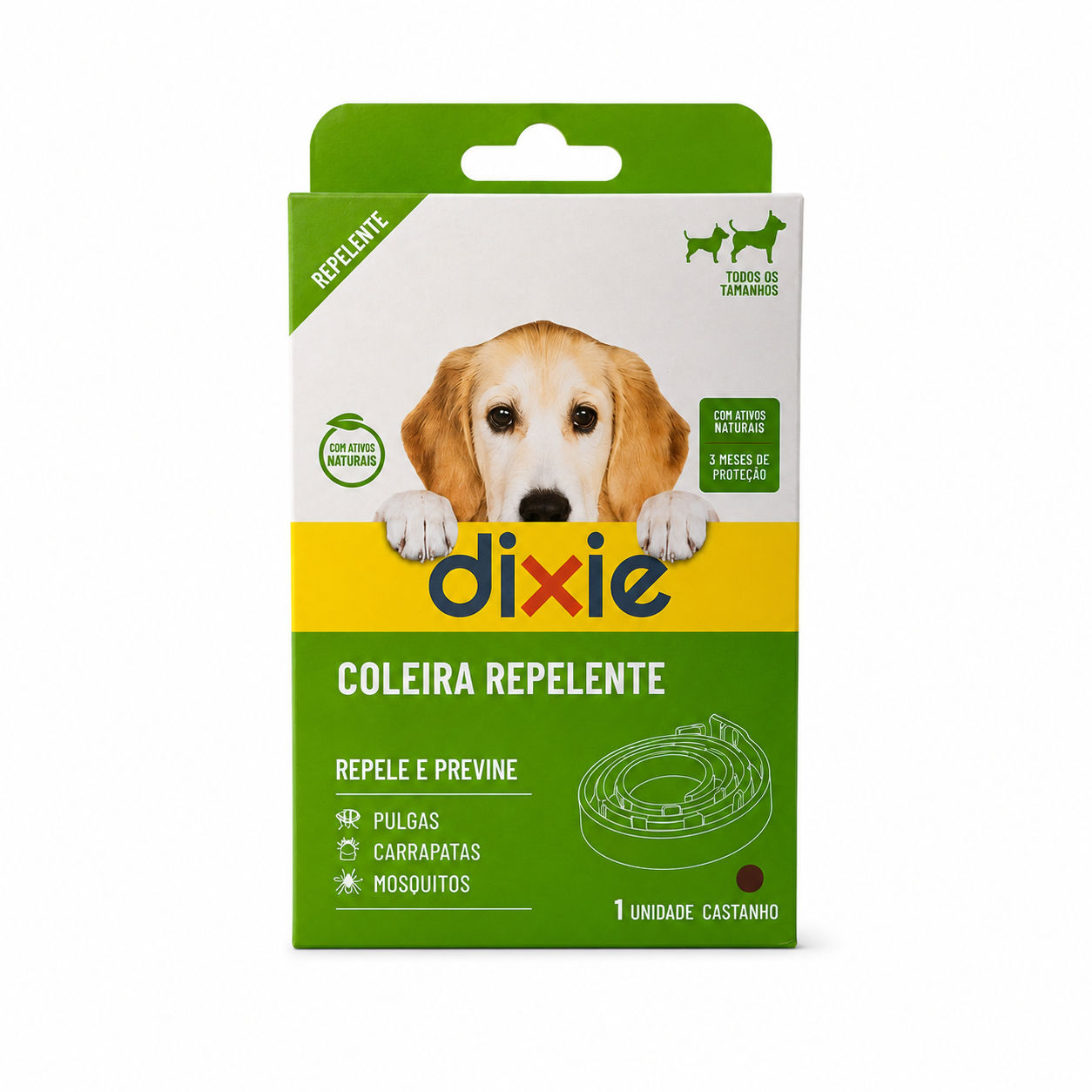 Dixie Coleira Repelente Cão (Geraniol)- 58 cm Castanho