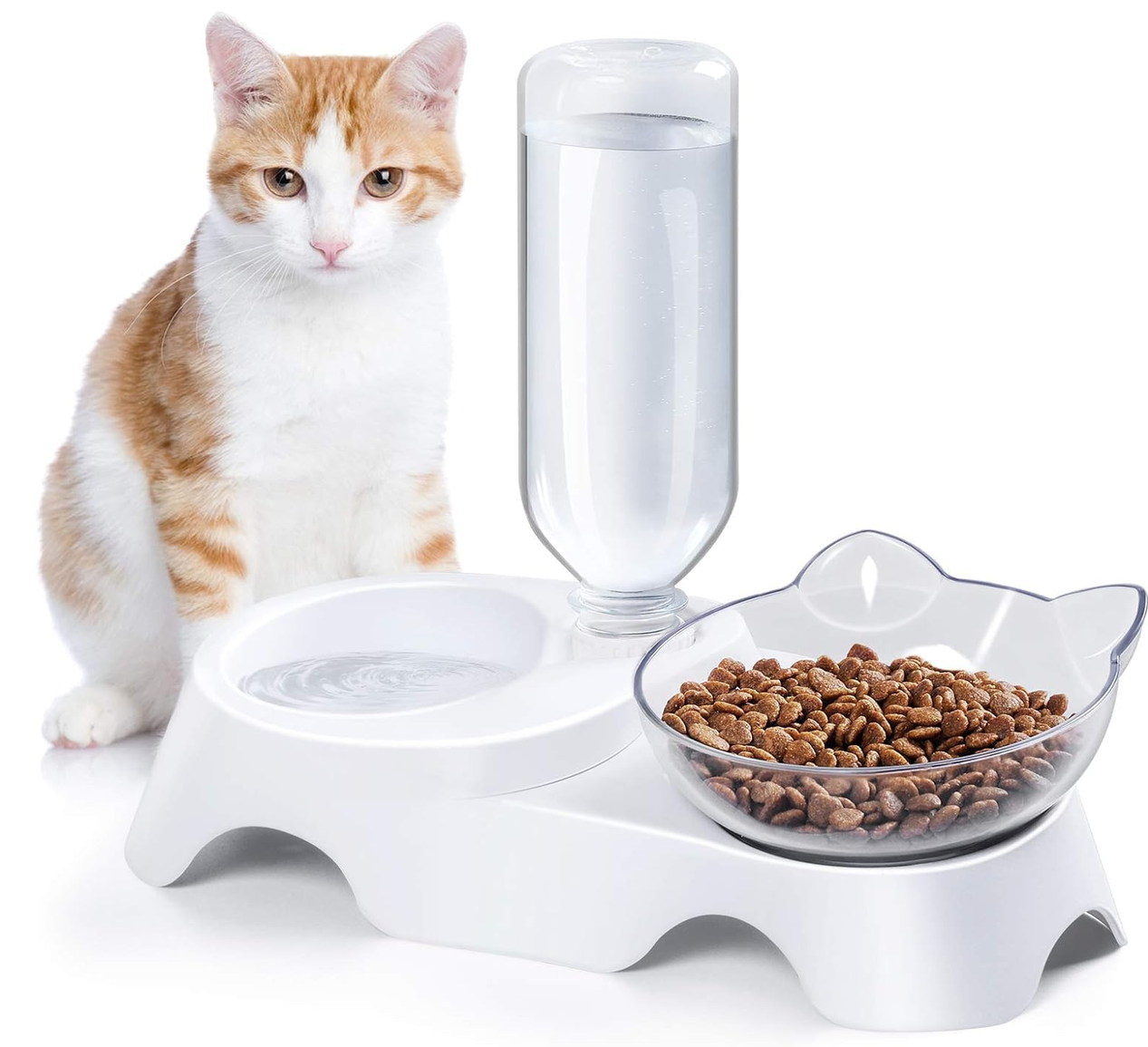 MILIFUN Double Dog Cat Bowls - Pets Water and Food Bowl Set