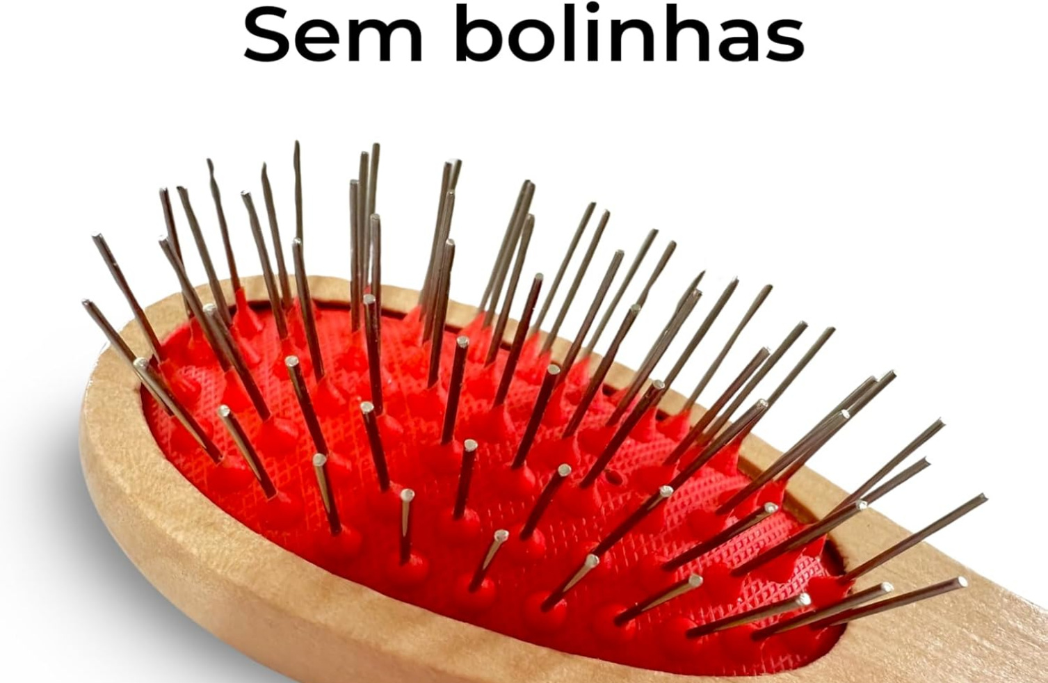 Escova Para Pet Sem Bolinha Pente Madeira Spitz Alemão Anão E Lulu Da Pomerania Lhasa
