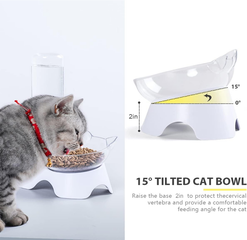 MILIFUN Double Dog Cat Bowls - Pets Water and Food Bowl Set
