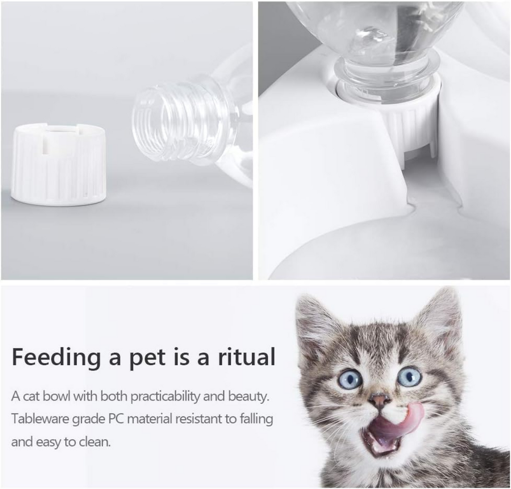 MILIFUN Double Dog Cat Bowls - Pets Water and Food Bowl Set