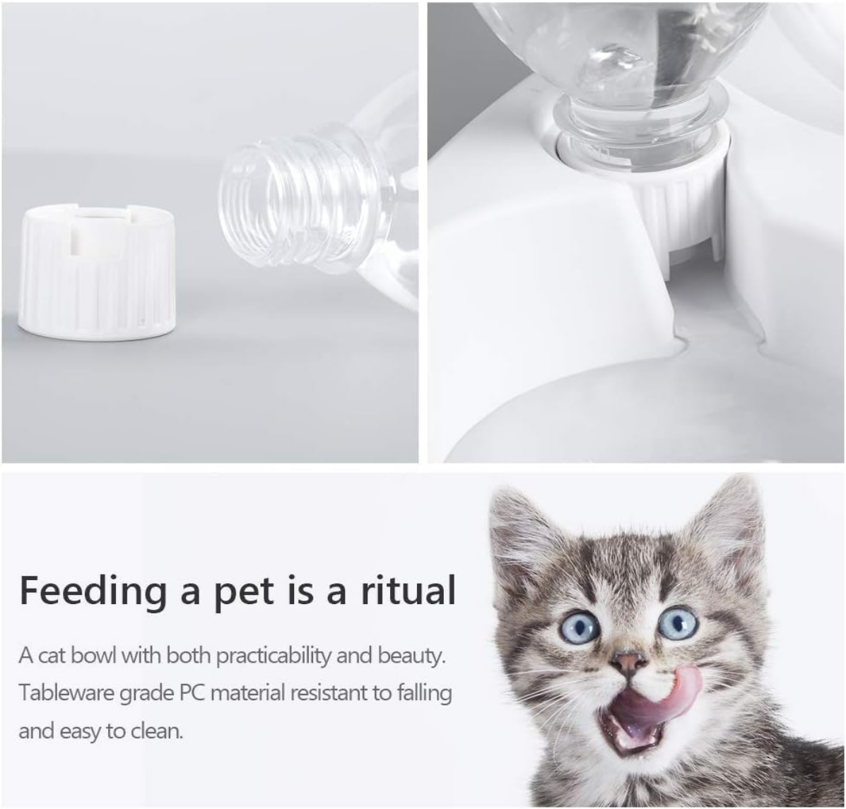 MILIFUN Double Dog Cat Bowls - Pets Water and Food Bowl Set
